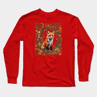 Mississippi Red Fox Surrounded By Tickseed Flowers 2 Long Sleeve T-Shirt